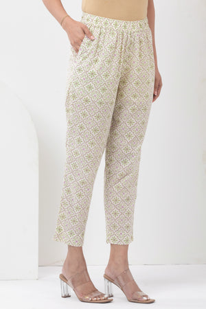 Pastel Floral Printed Kurta Pant - Beige