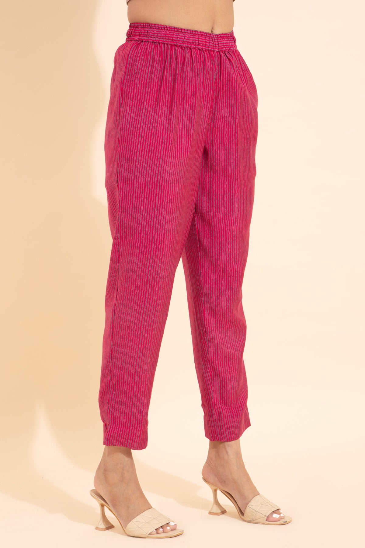 Floral Foil Printed Kurta Pant - Pink
