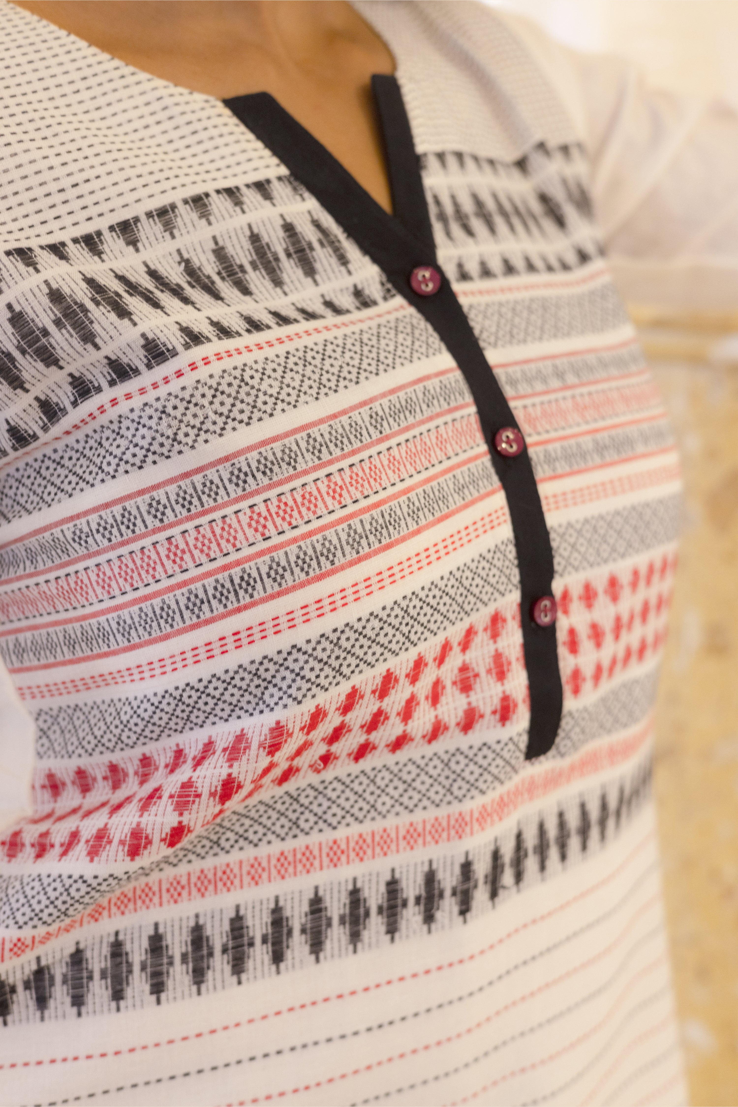 White Weave Straight Line Kurta with Comfortable Lining 