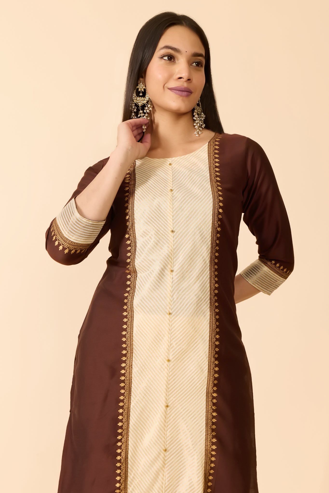 BROWN STARIGHT CUT KURTA