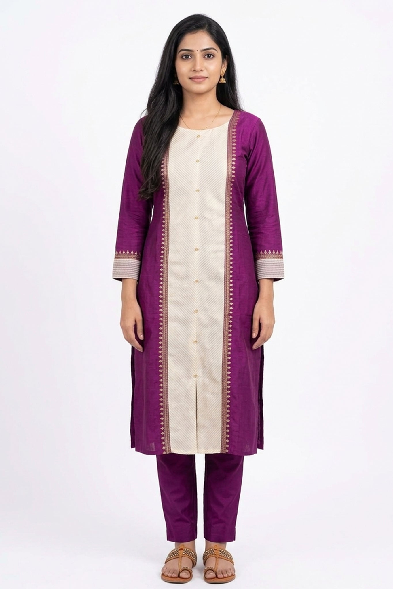 MAGENTA STARIGHT CUT KURTA