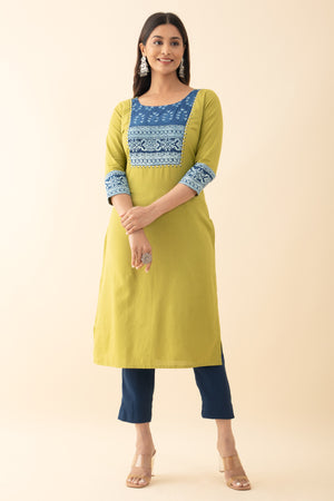 Indigo Patchwork Kurta - Green