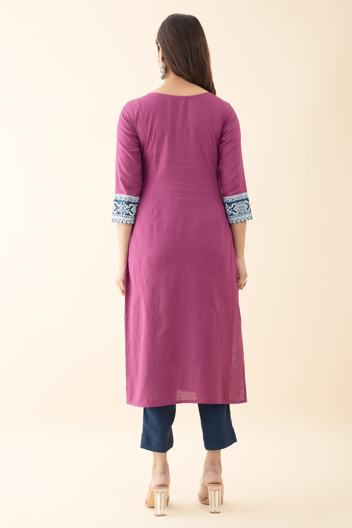 Cotton purple kurta for women