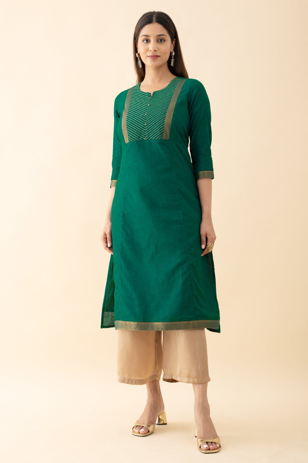 Mangalagiti Cotton Kurta - Green