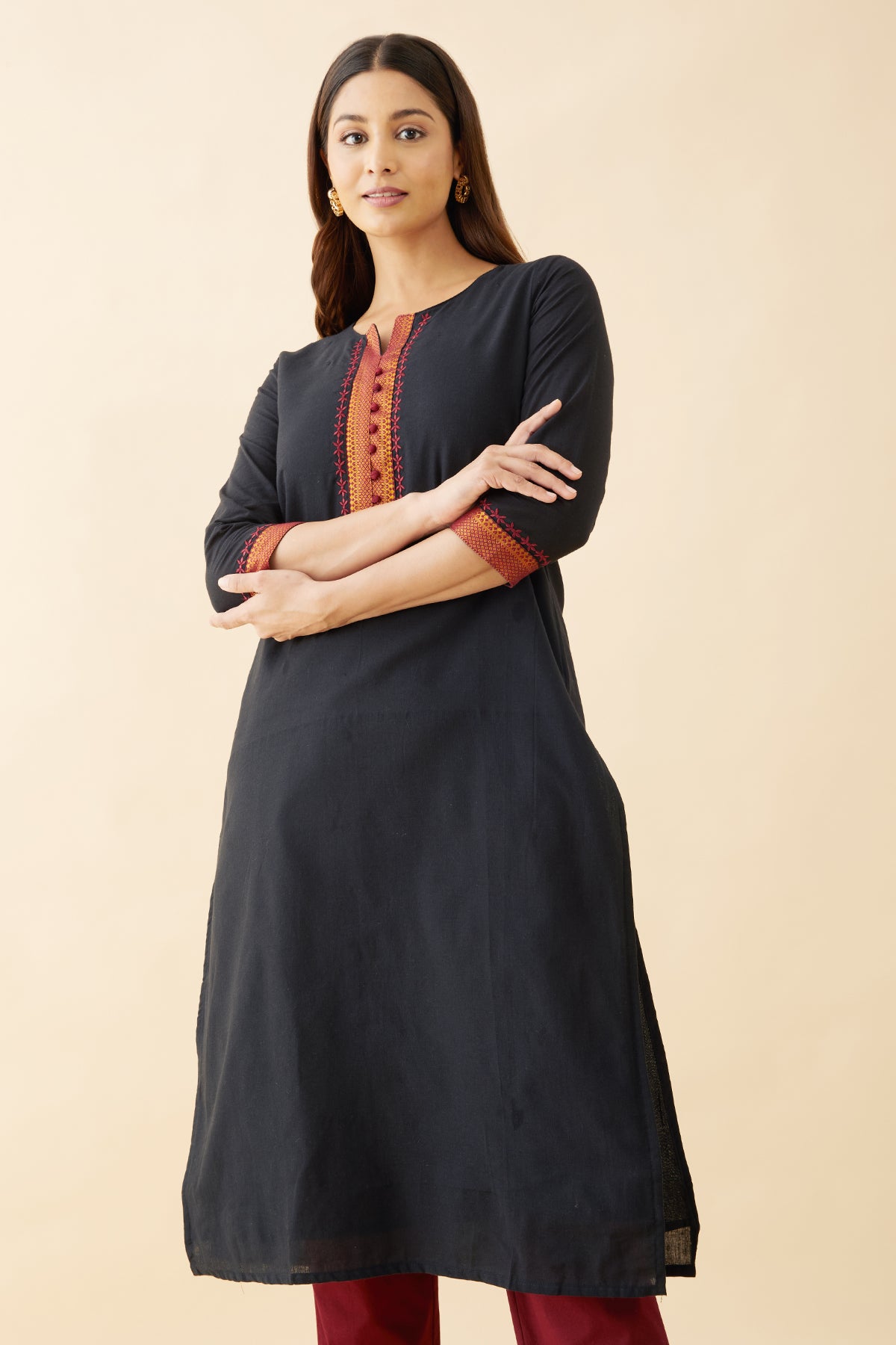 Manglagiri Embroidered Kurta - Black