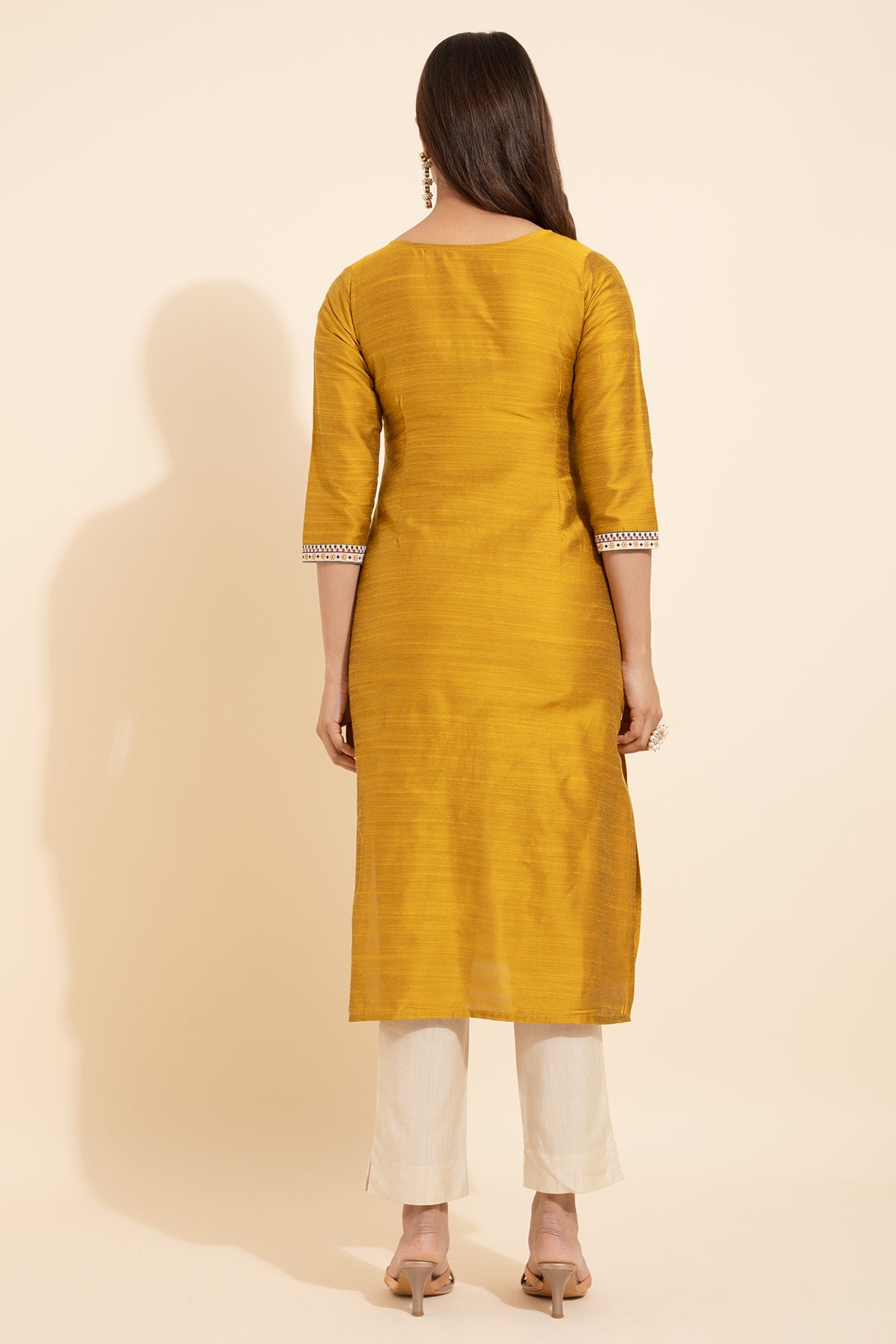 Mustard kurta for ladies