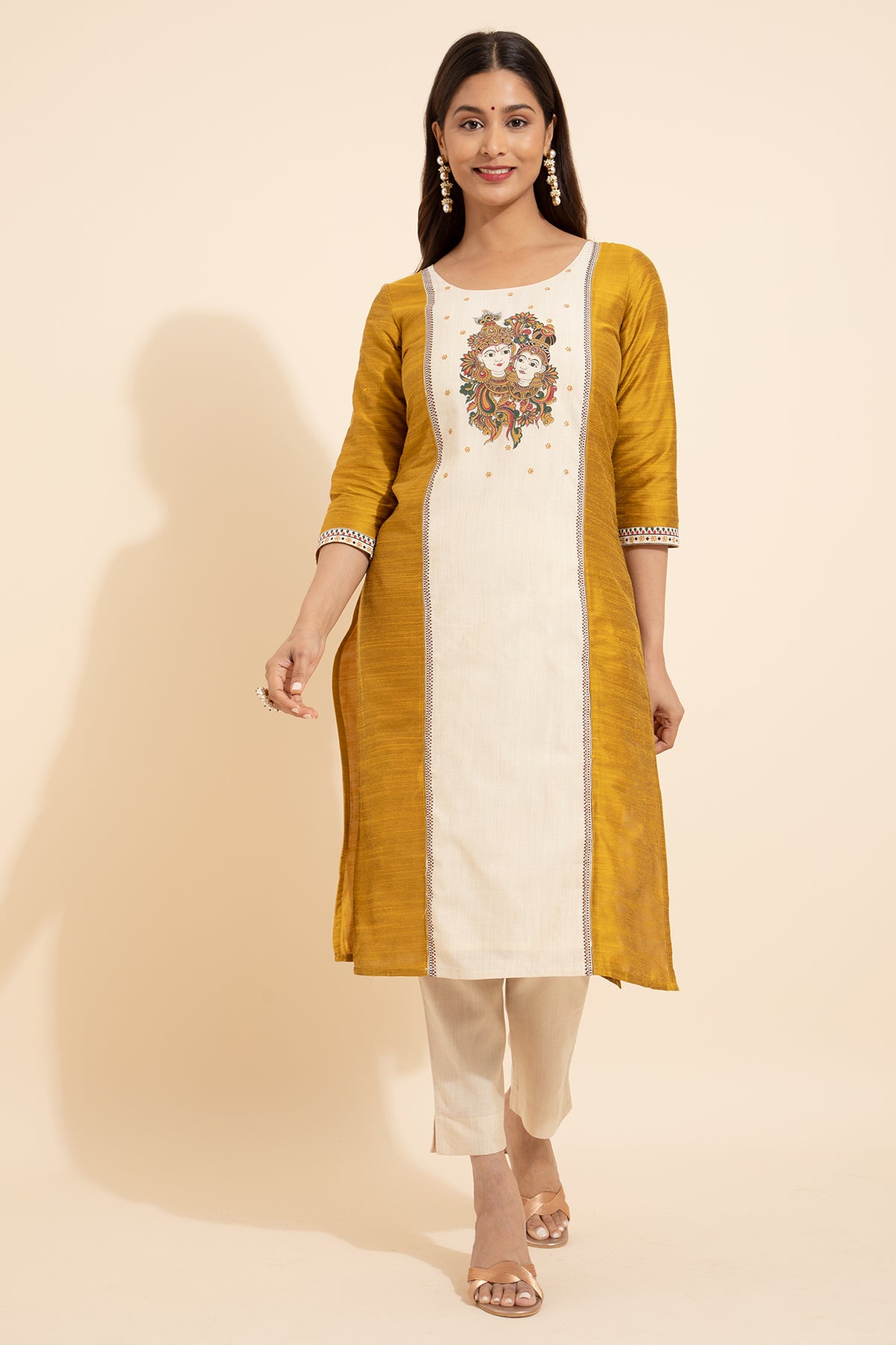 Women mural printed kurta