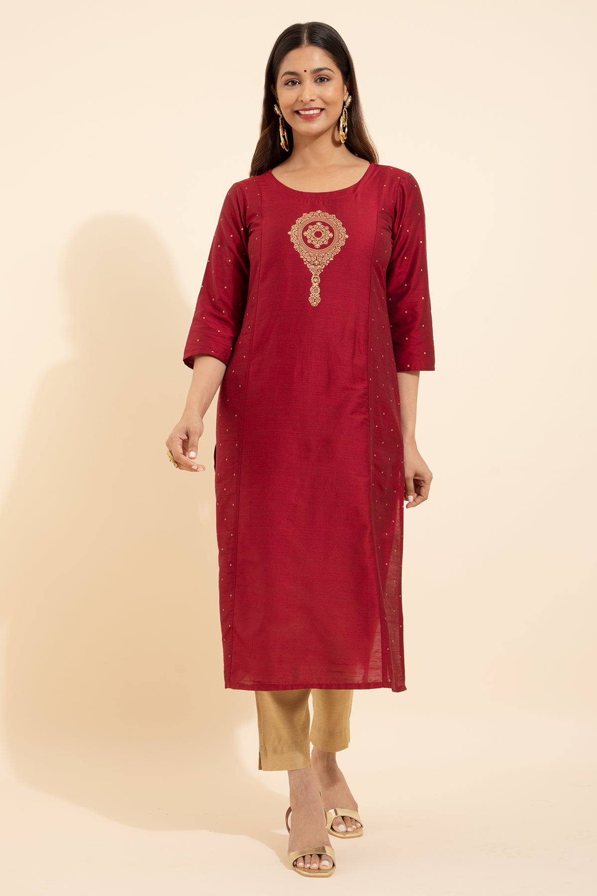 Women mural printed kurta