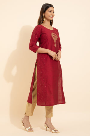 Women's Maroon kurta 