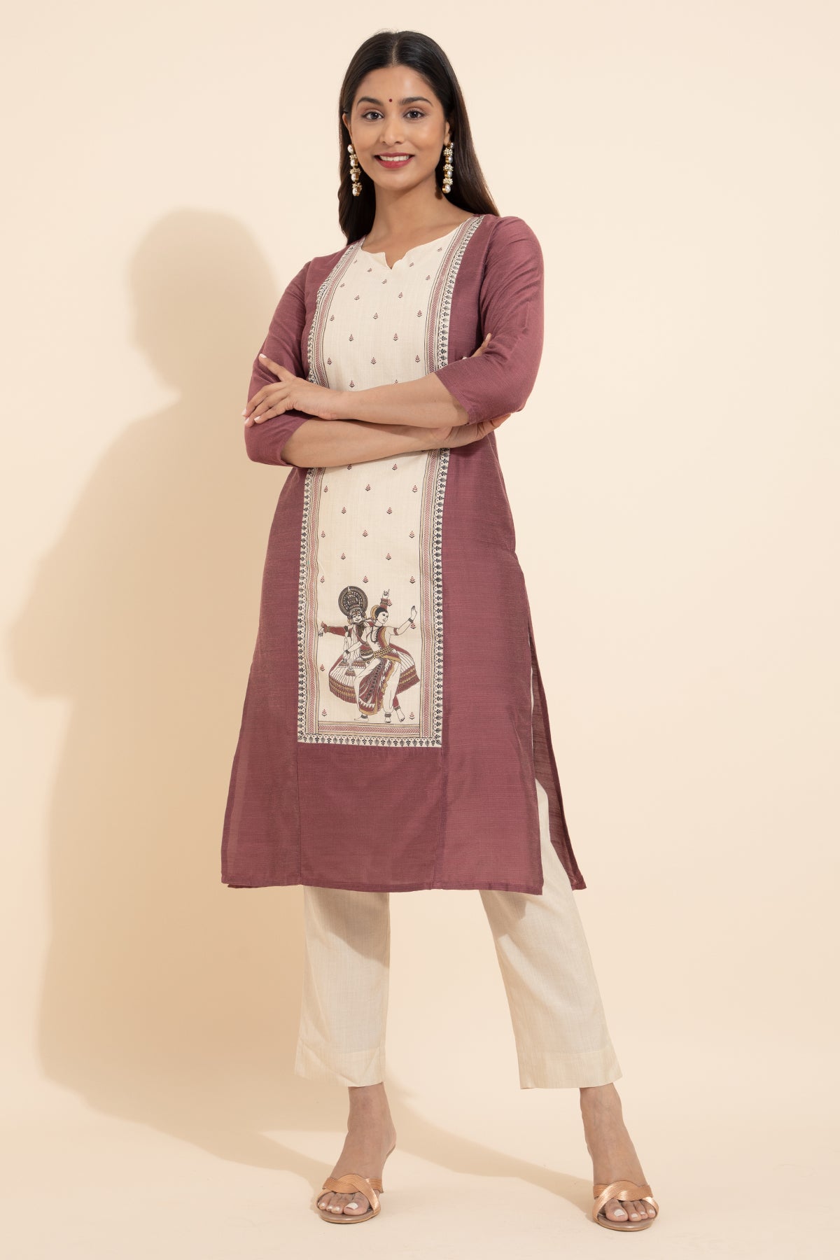 Mohiniyattam Printed Kurta - Mauve