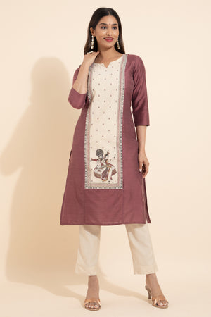 Mohiniyattam Printed Kurta - Mauve