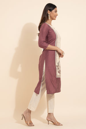 Mohiniyattam Printed Kurta - Mauve