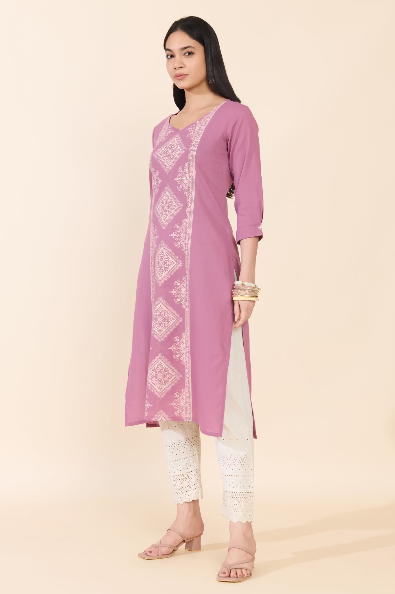 PINK DOBBY COTTON KURTA
