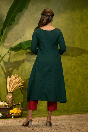 Contemporary Kolam Printed Kurta - Green