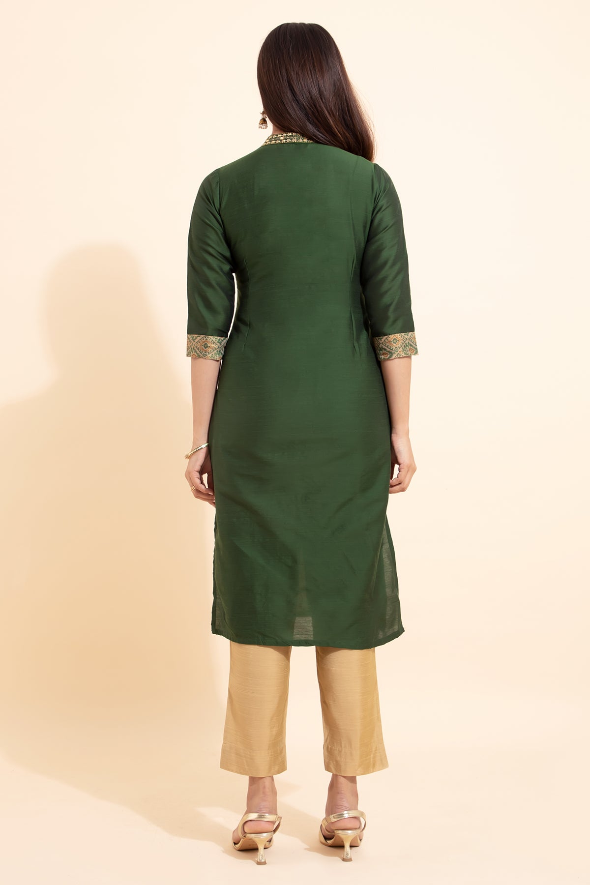 Patola Printed Patchwork Kurta - Green