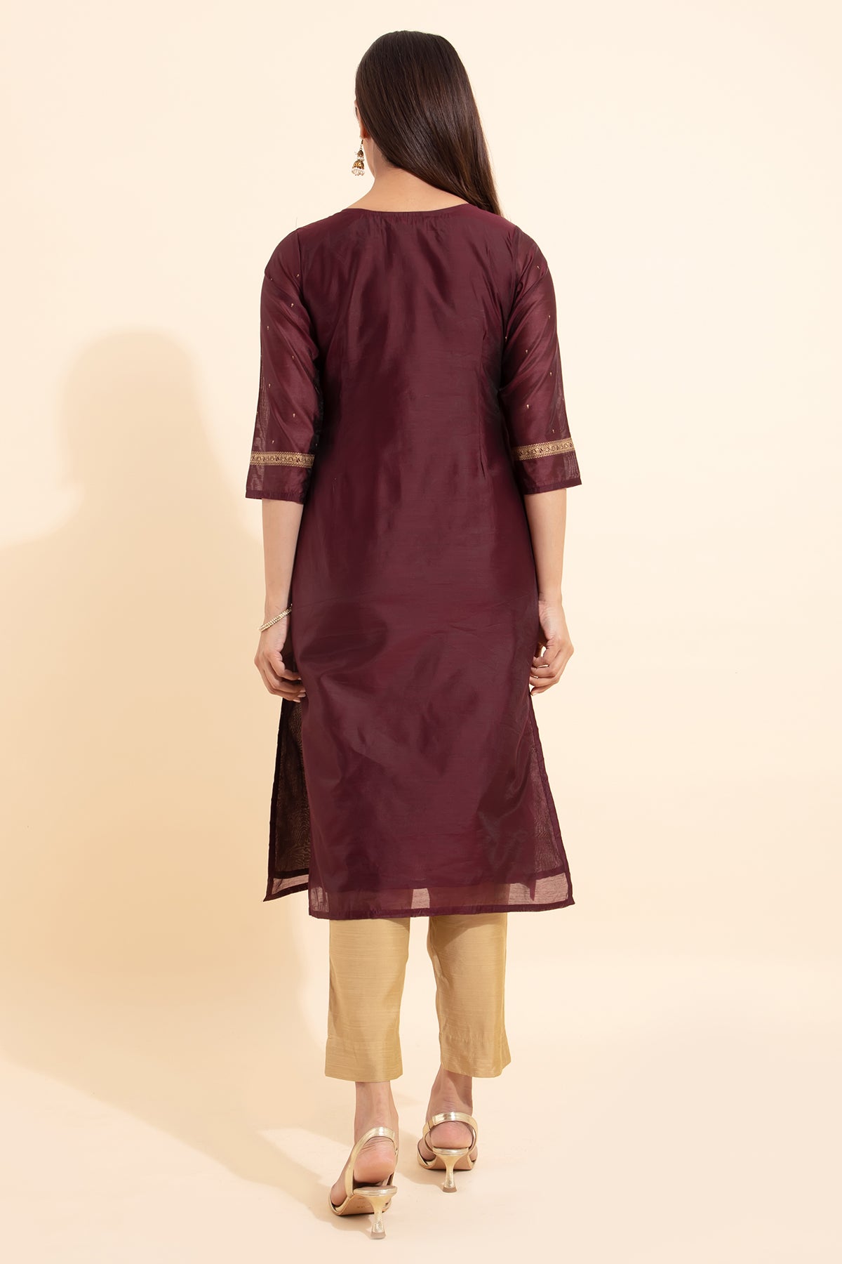 Geometric Motif Printed Kurta - Brown