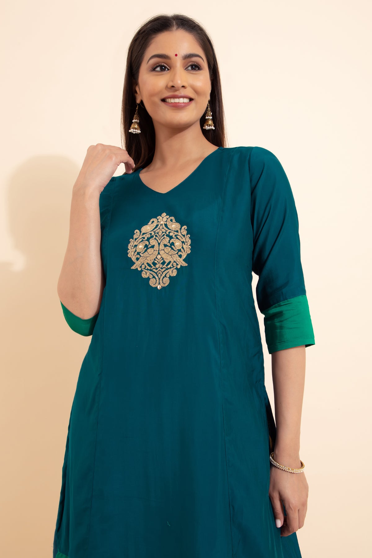 Paisley Embroidered Kurta - Blue