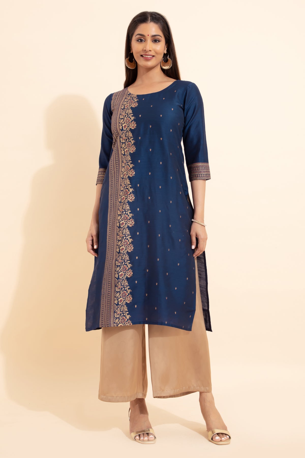 Floral Printed Kurta - Blue