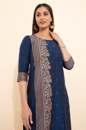 Floral Printed Kurta - Blue