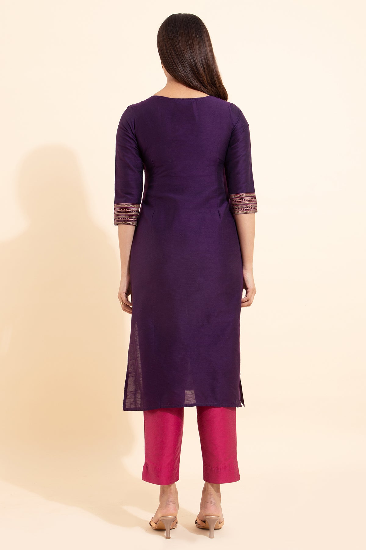 Floral Printed Kurta - Purple