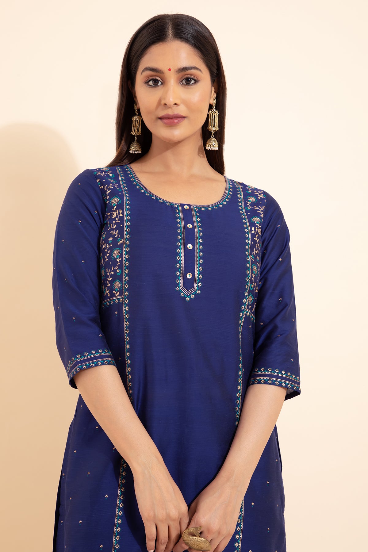 Ditsy Floral Printed Kurta - Blue