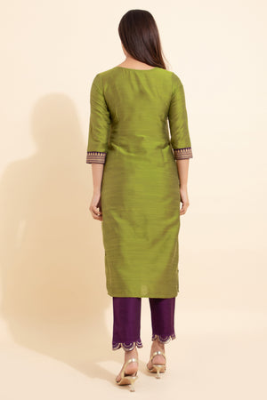 Floral Printed Kurta - Green