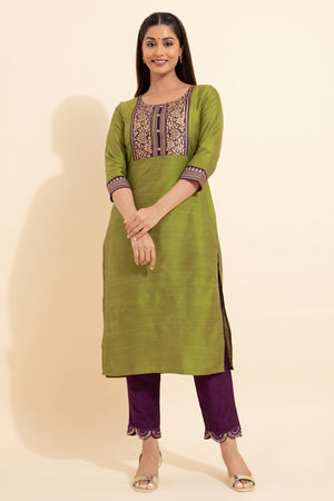 Floral Printed Kurta - Green