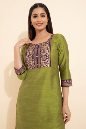 Floral Printed Kurta - Green