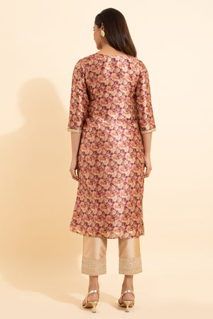 Floral Digital Printed Kurta - Pink