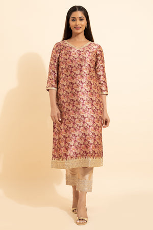 Floral Digital Printed Kurta - Pink