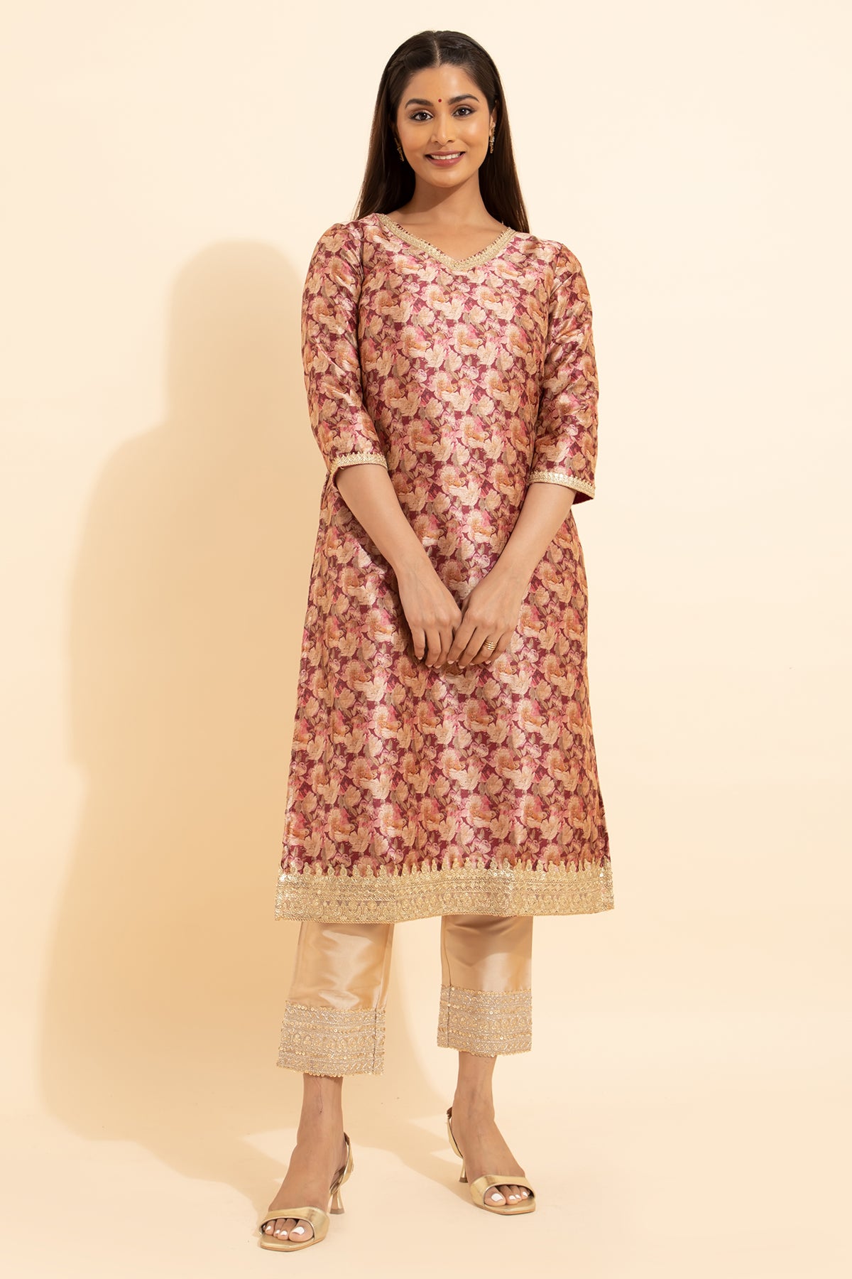 Floral Digital Printed Kurta - Pink