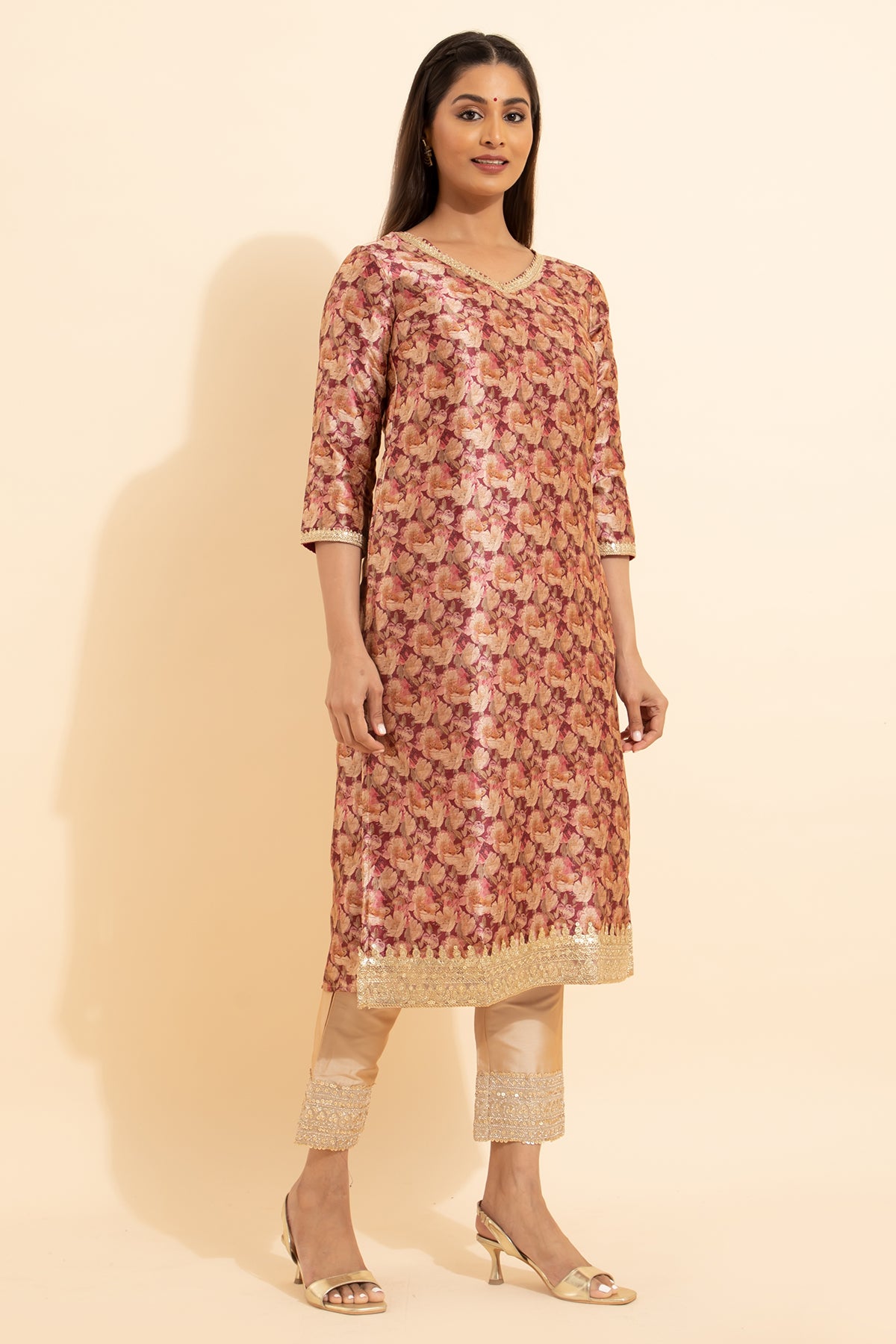 Floral Digital Printed Kurta - Pink