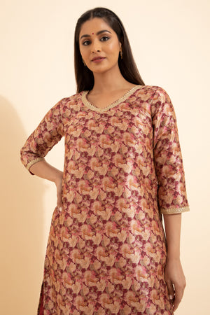 Floral Digital Printed Kurta - Pink