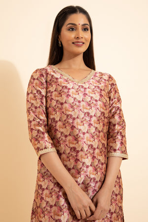 Floral Digital Printed Kurta - Pink