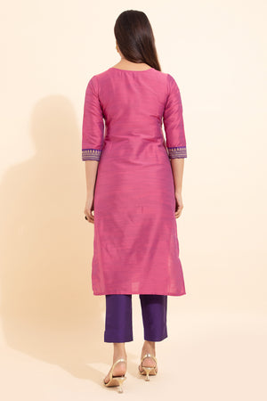 Floral Printed Kurta - Pink