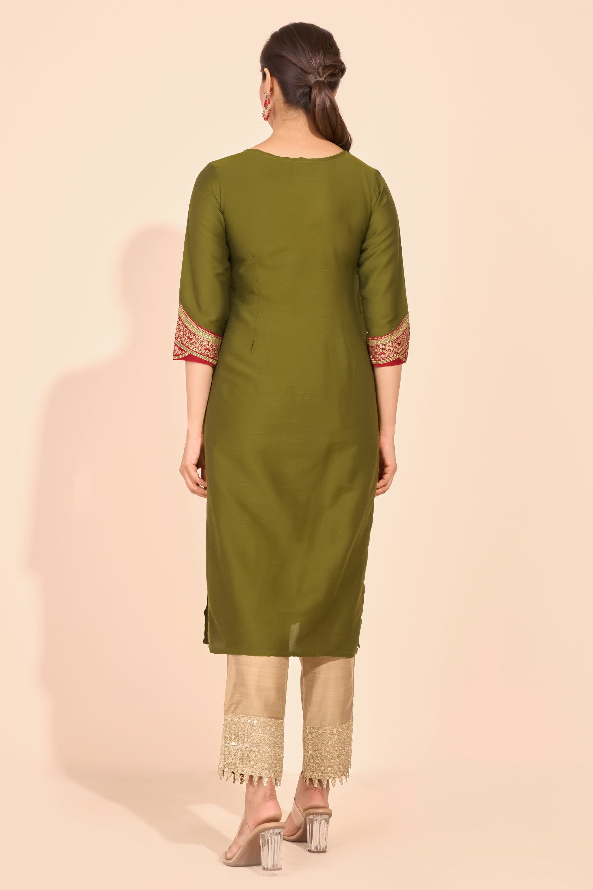 Jewel Inspired Printed Kurta - Green