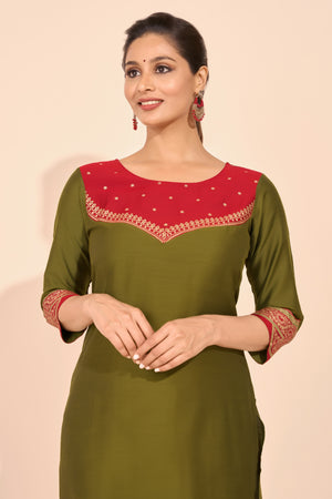 Jewel Inspired Printed Kurta - Green