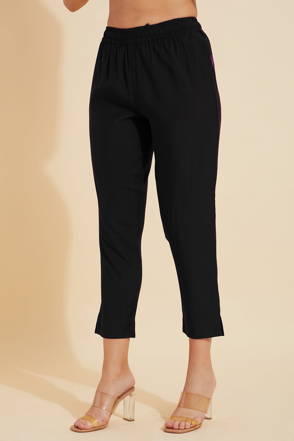 Solid Straight Pant - Black