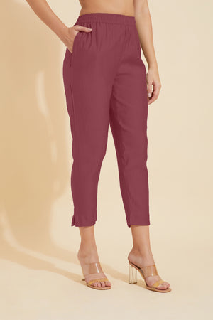 Solid Straight Pant - Brown