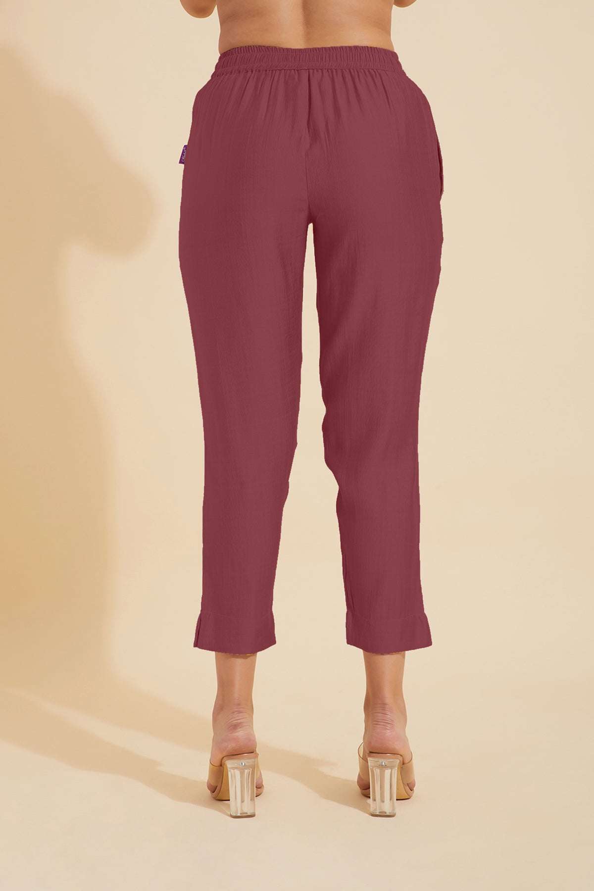 Solid Straight Pant - Brown