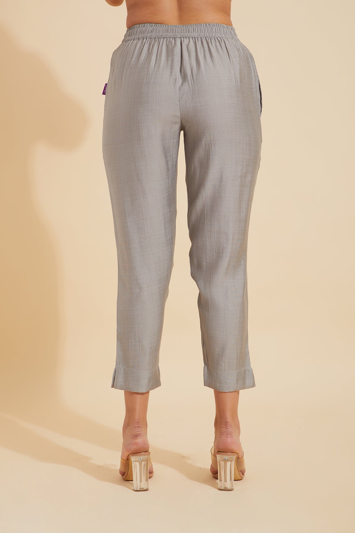 Solid Straight Pant - Grey
