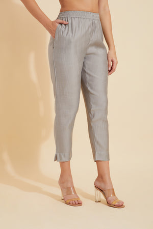 Solid Straight Pant - Grey
