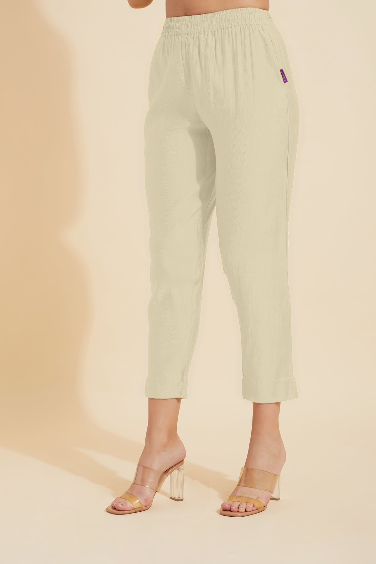 Solid Straight Pant - Off-White
