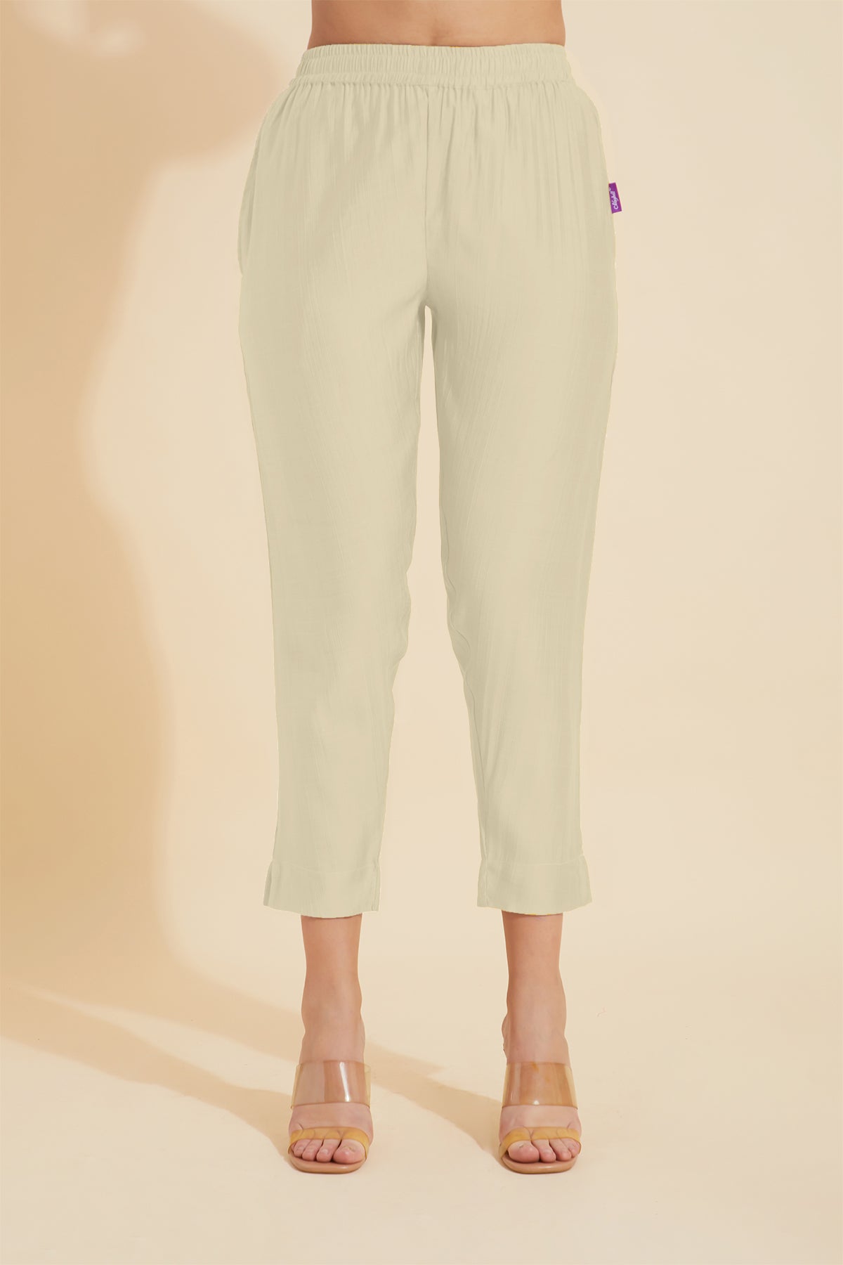 Solid Straight Pant - Off-White
