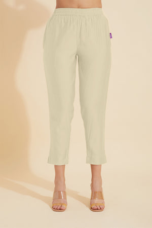 Solid Straight Pant - Off-White
