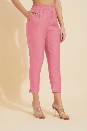 Solid Straight Pant - Peach