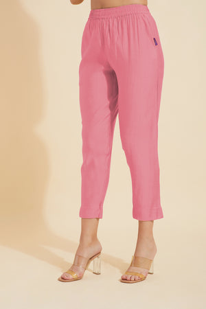 Solid Straight Pant - Peach