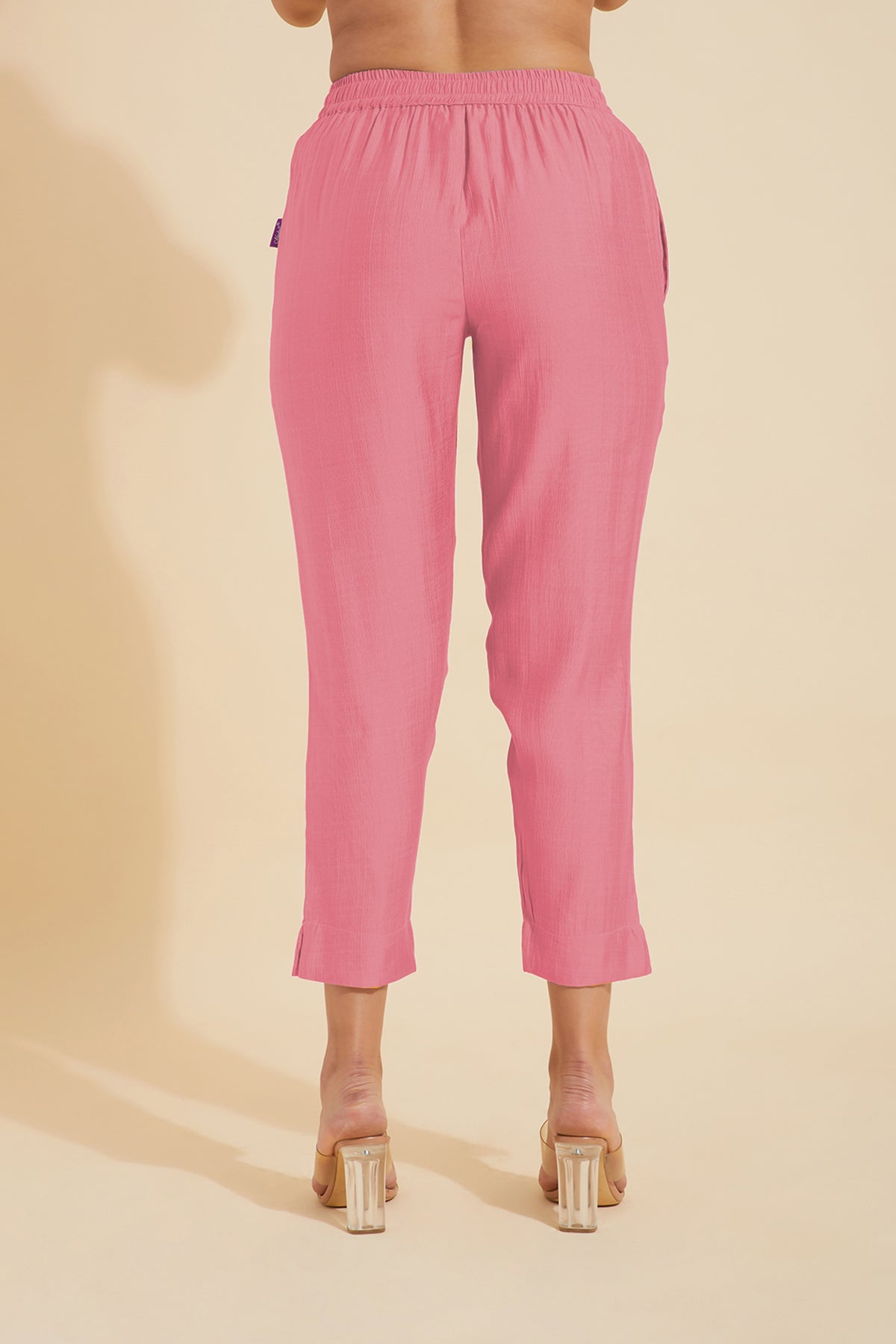 Solid Straight Pant - Peach