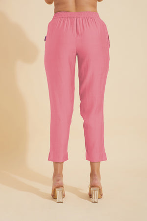 Solid Straight Pant - Peach