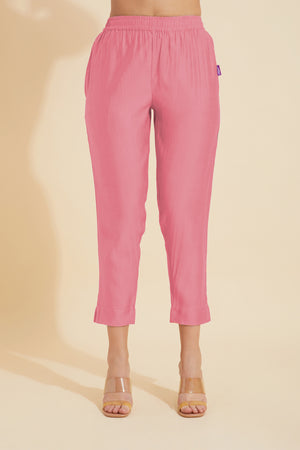 Solid Straight Pant - Peach